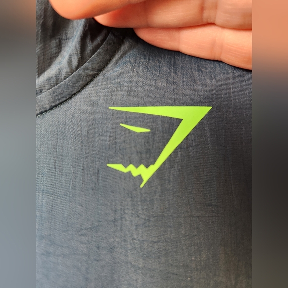 Gymshark Men's Windbreaker Jacket Size Small Teal Lime Green Hoodie Full Zip - Picture 8 of 16
